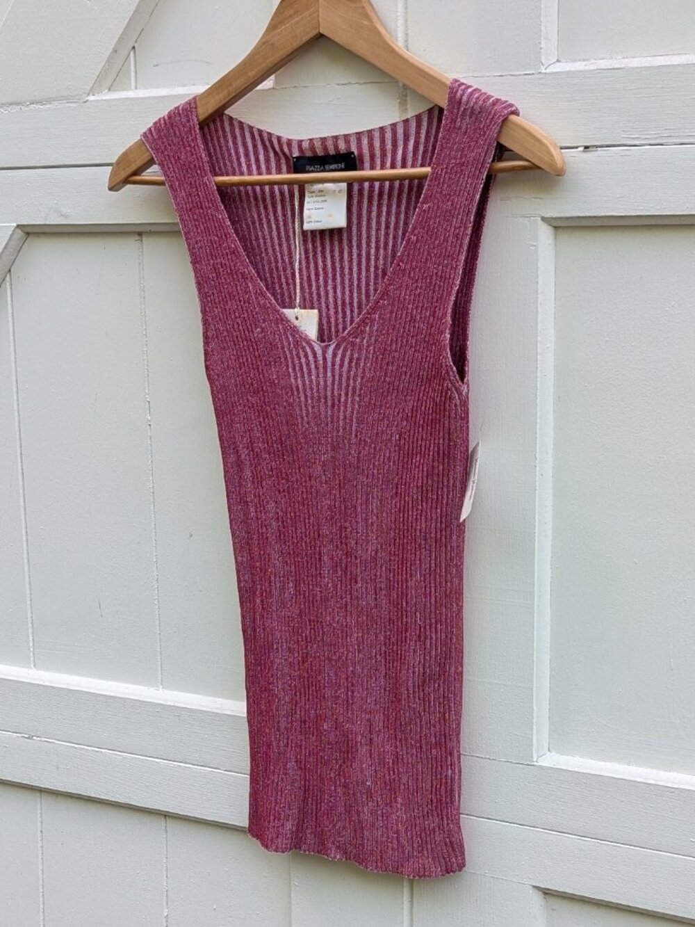 NWT Piazza Sempione Italian Rose Pink Ribbed Knit Tank Top (IT 42 / US 8) - Orig